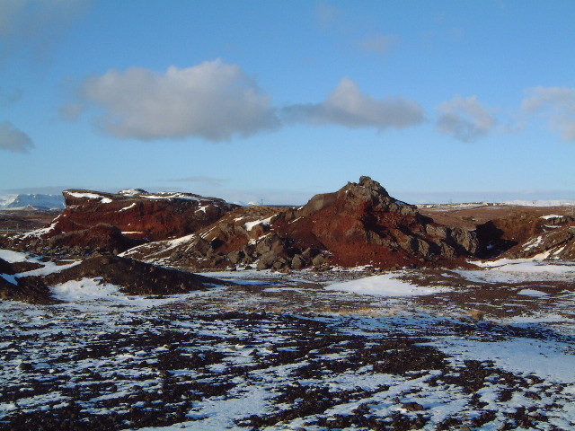 Rauðhólar að vetri